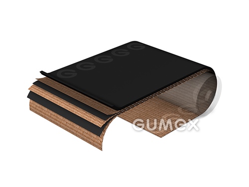 Gumový dopravníkový pás odolný olejom EP 400/3 G-OIL, 3vl, hrúbka 5,5mm, šírka 400mm, krytie 2+0, -25°C/+60°C, čierny
